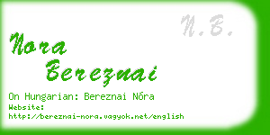 nora bereznai business card