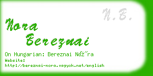 nora bereznai business card